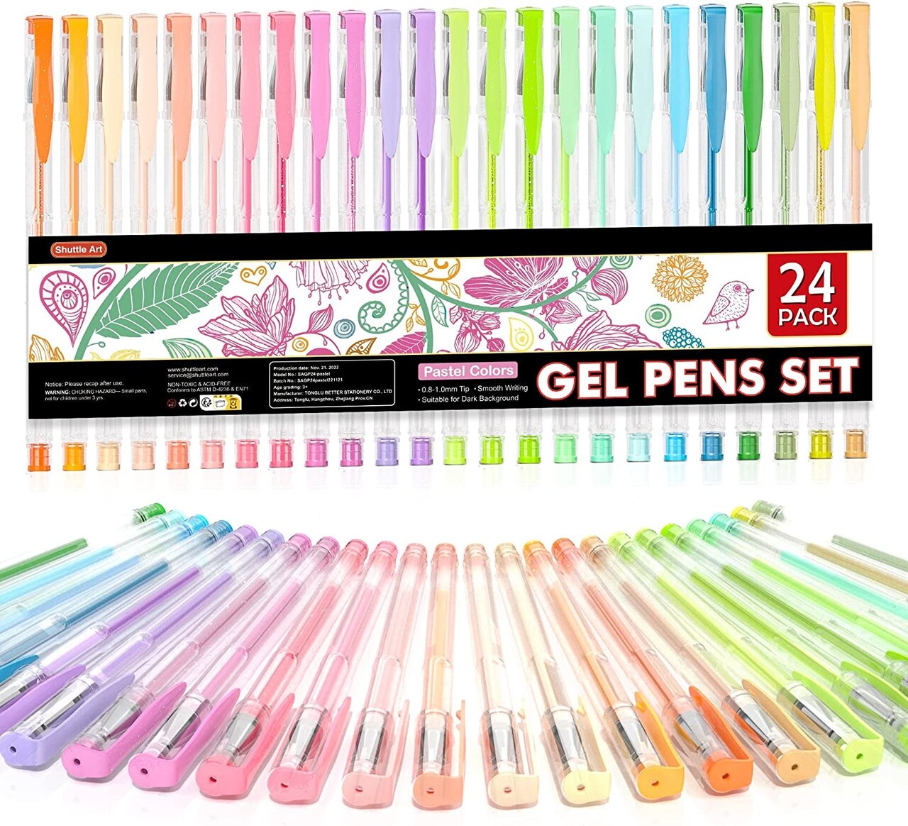 Pastel Gel Pens, 24 Pastel Milky Colors Gel Pen for Black Paper, Adults  Coloring Books Drawing Doodling Crafts Scrapbooking Journaling